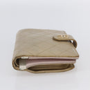 CHANEL Matelasse Compact Wallet Leather Gold CC Auth 150602-6
