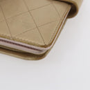 CHANEL Matelasse Compact Wallet Leather Gold CC Auth 150602-14