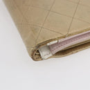 CHANEL Matelasse Compact Wallet Leather Gold CC Auth 150602-7