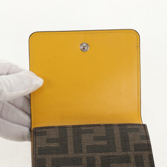 FENDI Zucca Canvas Compact Wallet PVC FENDI x FRGMT x POKMON Black Auth 150605M