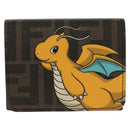 FENDI Zucca Canvas Compact Wallet PVC FENDI x FRGMT x POKMON Black Auth 150605M-13