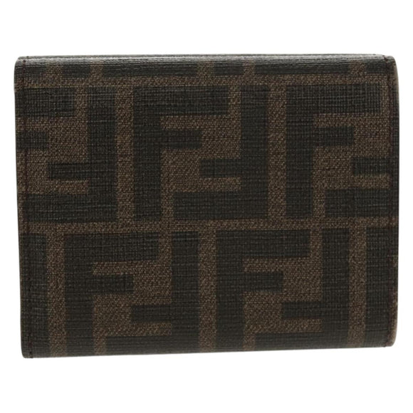 FENDI Zucca Canvas Compact Wallet PVC FENDI x FRGMT x POKMON Black Auth 150605M