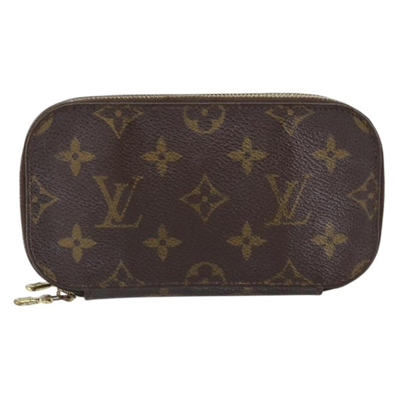 LOUIS VUITTON Monogram Trousse Brush PM Cosmetisch Tasje M47510 LV Auth 150607