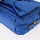 PRADA Shoulder Bag Nylon Blue Gold Auth 150608A-14