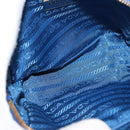 PRADA Shoulder Bag Nylon Blue Gold Auth 150608-17