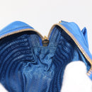 PRADA Shoulder Bag Nylon Blue Gold Auth 150608A-20