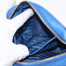 PRADA Shoulder Bag Nylon Blue Gold Auth 150608-20