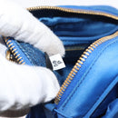PRADA Shoulder Bag Nylon Blue Gold Auth 150608-21