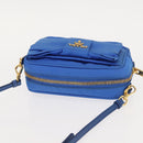 PRADA Shoulder Bag Nylon Blue Gold Auth 150608-6