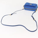 PRADA Shoulder Bag Nylon Blue Gold Auth 150608-7