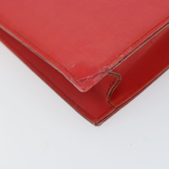 CHANEL Chain Shoulder Bag Vinyl Red Silver CC Auth 150609