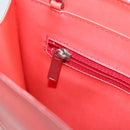 CHANEL Chain Shoulder Bag Vinyl Red Silver CC Auth 150609-19