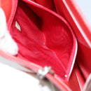 CHANEL Chain Shoulder Bag Vinyl Red Silver CC Auth 150609-20