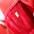CHANEL Chain Shoulder Bag Vinyl Red Silver CC Auth 150609-11