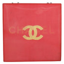 CHANEL Chain Shoulder Bag Vinyl Red Silver CC Auth 150609-13
