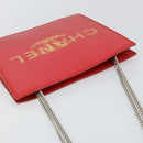 CHANEL Chain Shoulder Bag Vinyl Red Silver CC Auth 150609-6