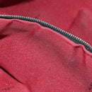 FENDI Zucchino Canvas Mamma Baguette Shoulder Bag Red Silver Auth 150613V-11