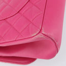 CHANEL Mini Matelasse Chain Shoulder Bag Lamb Skin Pink Gold CC Auth 150617-13