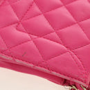 CHANEL Mini Matelasse Chain Shoulder Bag Lamb Skin Pink Gold CC Auth 150617-23