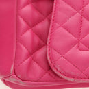 CHANEL Mini Matelasse Chain Shoulder Bag Lamb Skin Pink Gold CC Auth 150617-24