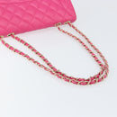 CHANEL Mini Matelasse Chain Shoulder Bag Lamb Skin Pink Gold CC Auth 150617-7