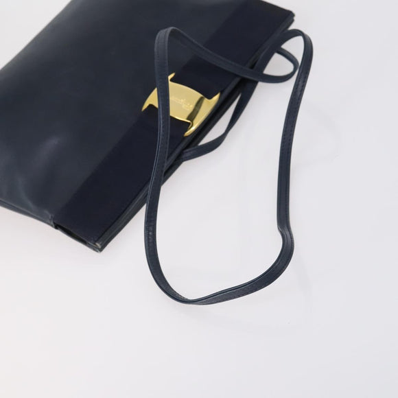 Salvatore Ferragamo Gucci GG Supreme Bag PVC Leather 2 Set Beige Navy Auth 150618