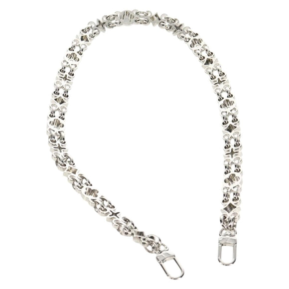 LOUIS VUITTON Chain Shoulder Strap metal 25.6"" Silver LV Auth 150633M