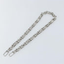 LOUIS VUITTON Chain Shoulder Strap metal 25.6"" Silver LV Auth 150635-2