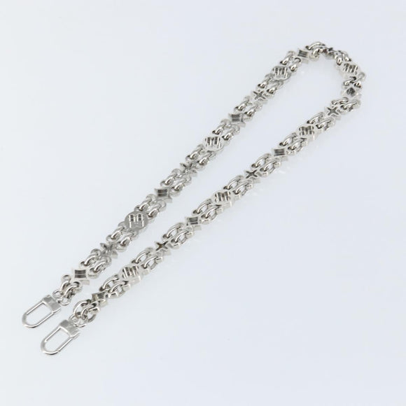 LOUIS VUITTON Chain Shoulder Strap metal 25.6"" Silver LV Auth 150635