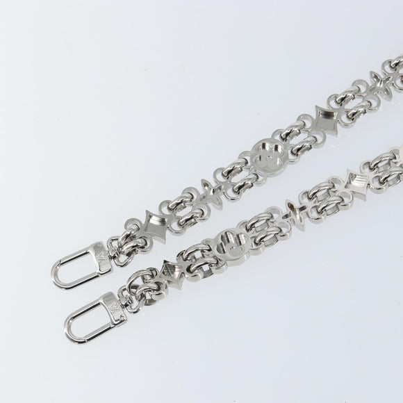 LOUIS VUITTON Chain Shoulder Strap metal 25.6"" Silver LV Auth 150635