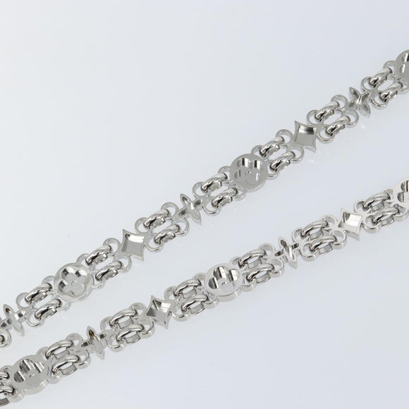 LOUIS VUITTON Chain Shoulder Strap metal 25.6"" Silver LV Auth 150635