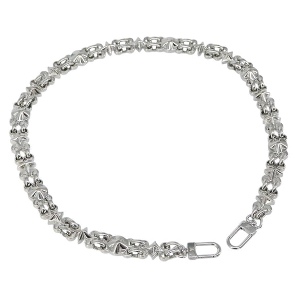 LOUIS VUITTON Chain Shoulder Strap metal 25.6"" Silver LV Auth 150636