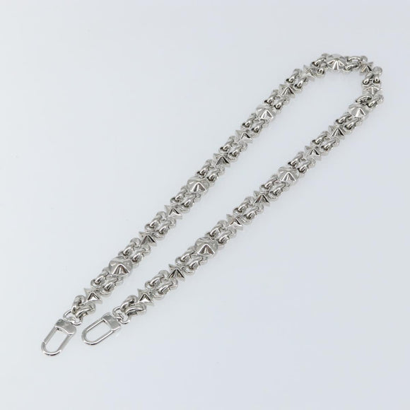 LOUIS VUITTON Chain Shoulder Strap metal 25.6"" Silver LV Auth 150636
