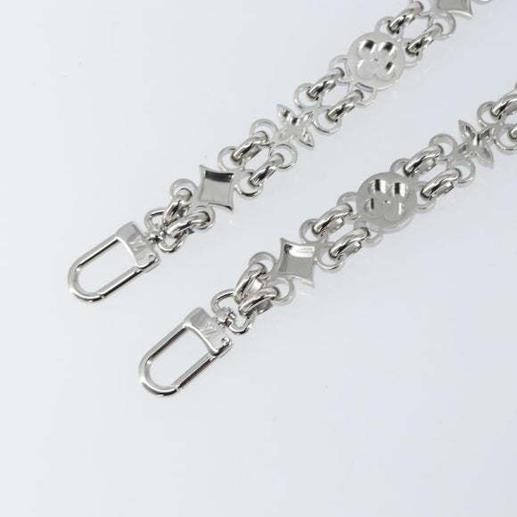 LOUIS VUITTON Chain Shoulder Strap metal 25.6"" Silver LV Auth 150636
