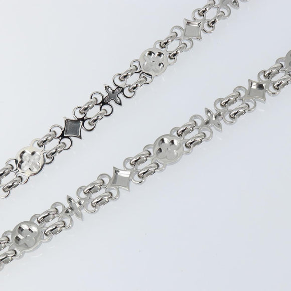 LOUIS VUITTON Chain Shoulder Strap metal 25.6"" Silver LV Auth 150636