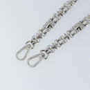 LOUIS VUITTON Chain Shoulder Strap metal 23.6"" Silver LV Auth 150637-3