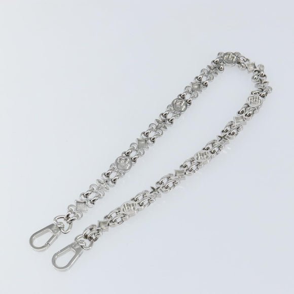 LOUIS VUITTON Chain Shoulder Strap metal 23.6"" Silver LV Auth 150637