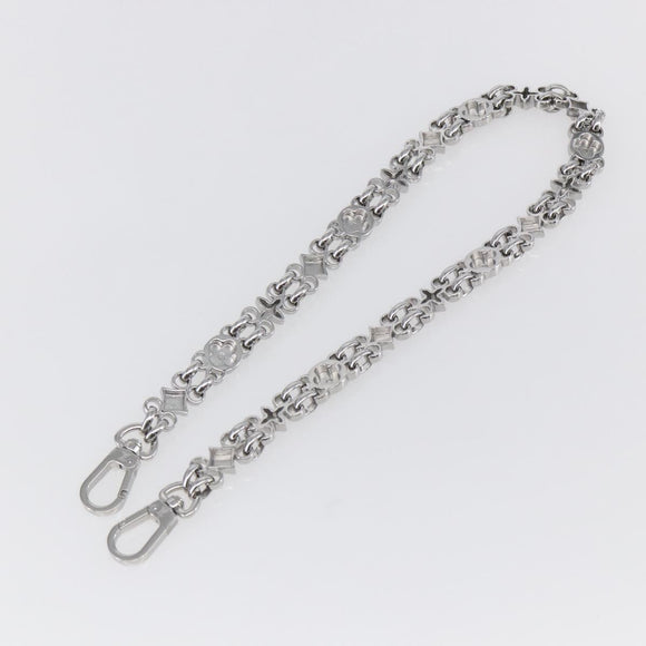 LOUIS VUITTON Chain Shoulder Strap metal 23.6"" Silver LV Auth 150638