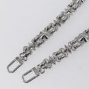 LOUIS VUITTON Chain Shoulder Strap metal 25.6"" Silver LV Auth 150640-3