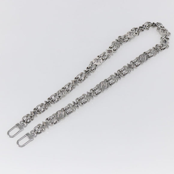 LOUIS VUITTON Chain Shoulder Strap metal 25.6"" Silver LV Auth 150640