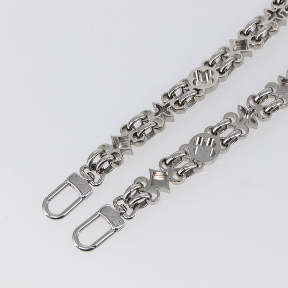 LOUIS VUITTON Chain Shoulder Strap metal 25.6"" Silver LV Auth 150640
