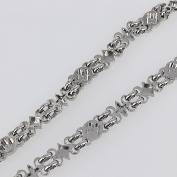 LOUIS VUITTON Chain Shoulder Strap metal 25.6"" Silver LV Auth 150640