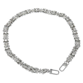 LOUIS VUITTON Chain Shoulder Strap metal 25.6"" Silver LV Auth 150641