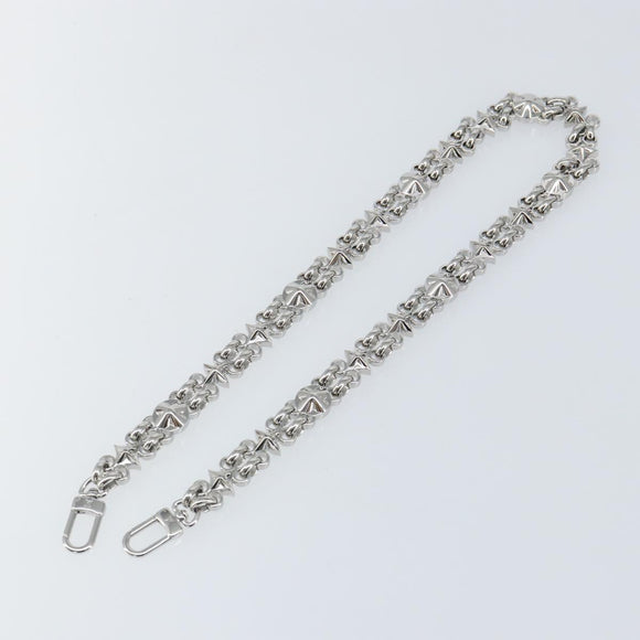 LOUIS VUITTON Chain Shoulder Strap metal 25.6"" Silver LV Auth 150641