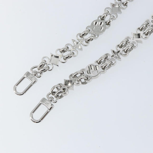 LOUIS VUITTON Chain Shoulder Strap metal 25.6"" Silver LV Auth 150641