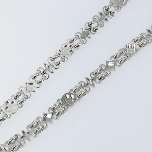 LOUIS VUITTON Chain Shoulder Strap metal 25.6"" Silver LV Auth 150641