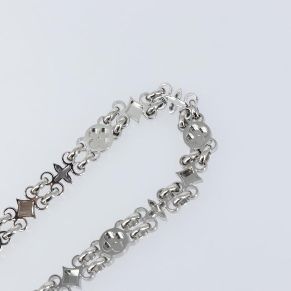 LOUIS VUITTON Chain Shoulder Strap metal 25.6"" Silver LV Auth 150641