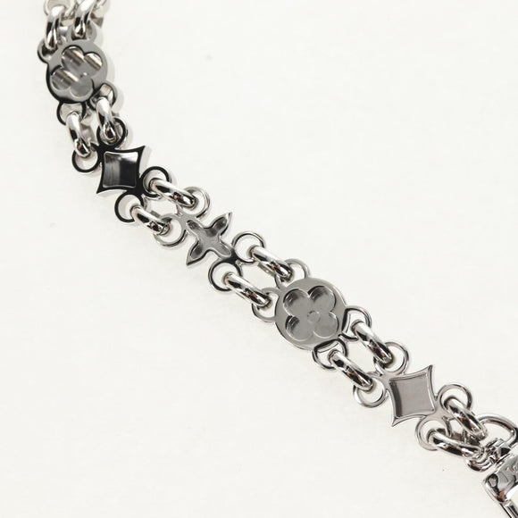LOUIS VUITTON Ketten-Schulterriemen Metall 65 cm Silber LV Auth 150643M