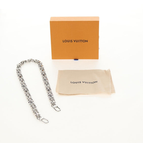 LOUIS VUITTON Ketten-Schulterriemen Metall 65 cm Silber LV Auth 150643M