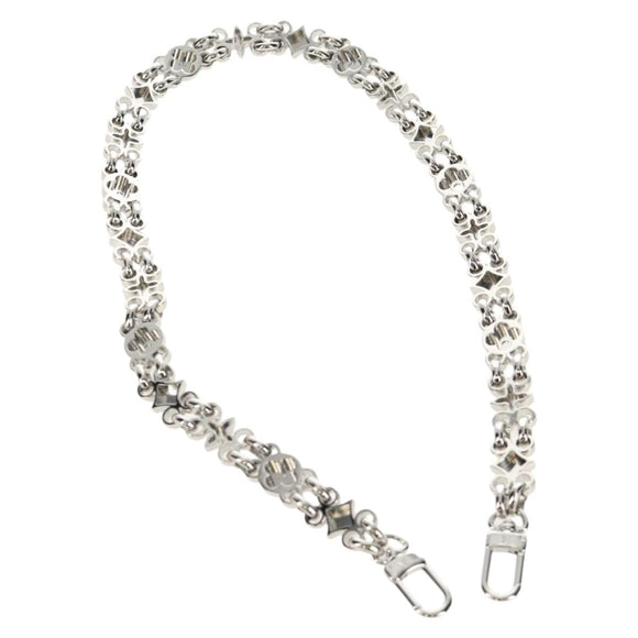 LOUIS VUITTON Ketten-Schulterriemen Metall 65 cm Silber LV Auth 150643M